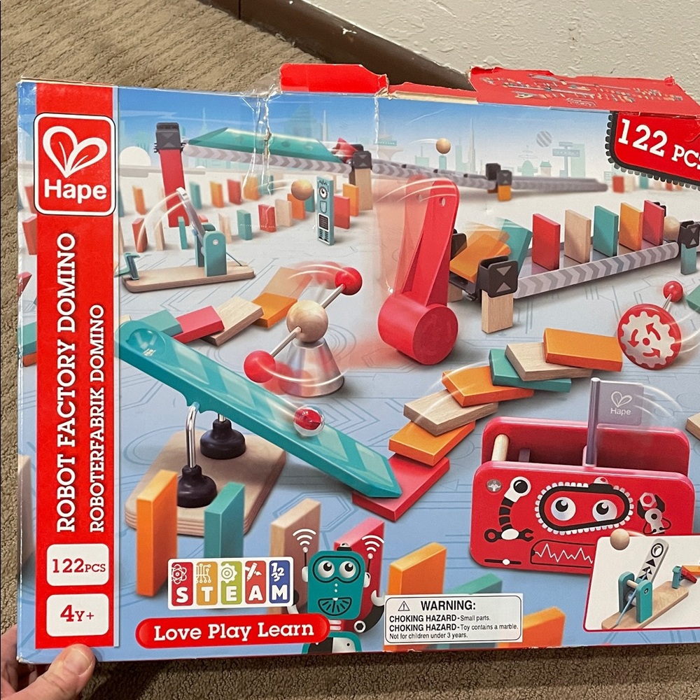 Complete Hape Robot Factory Domino Set